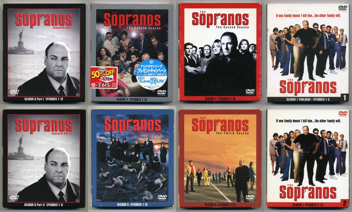 中古品 ザ・ソプラノズ フルシーズン1～6 完結 日本版 THE Sopranos ファースト セカンド サード フォース フィフス シックス ファイナル_シーズン１～６の完結の表面です。