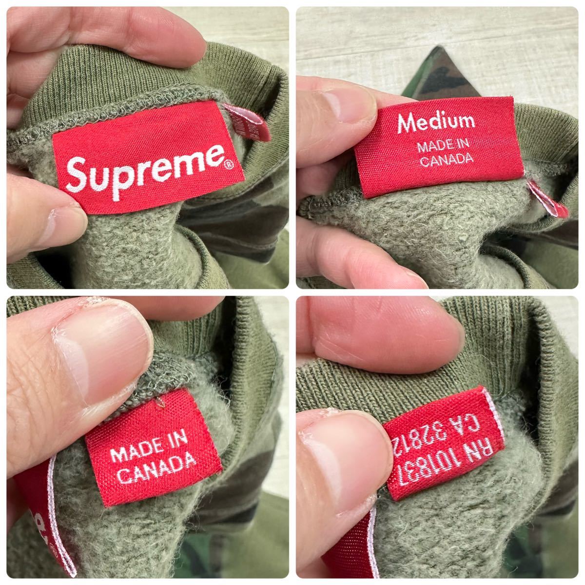 15aw 2015 希少 Supreme Box Logo Crewneck Sweatshirt woodland camo シュプリーム ボックス ロゴ クルーネック スウェット トレーナー M_画像9