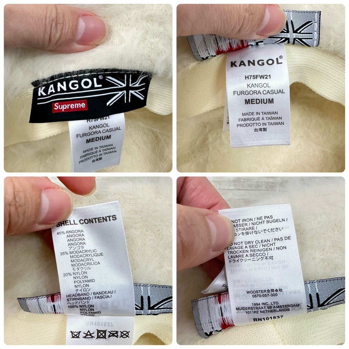 21aw 2021 Supreme シュプリーム x KANGOL カンゴール FURGORA CASUAL ファーゴラ カジュアル ハット 帽子 WHITE ホワイト 系 サイズ M_画像10