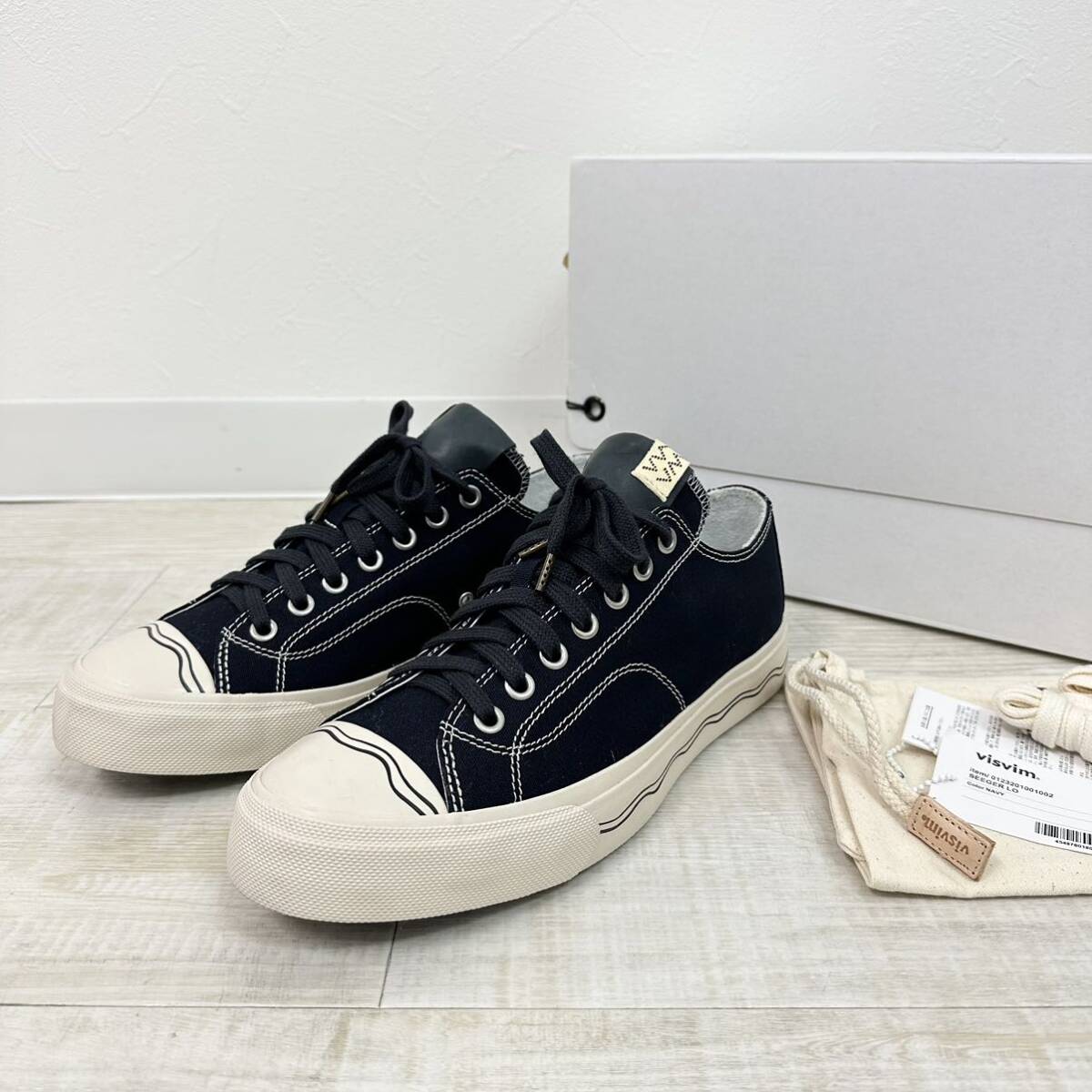 23aw 2023 未使用 visvim ビズビム ヴィズヴィム SEEGER LO ローカットスニーカー NAVY ネイビー サイズ 9 0123201001002_画像1