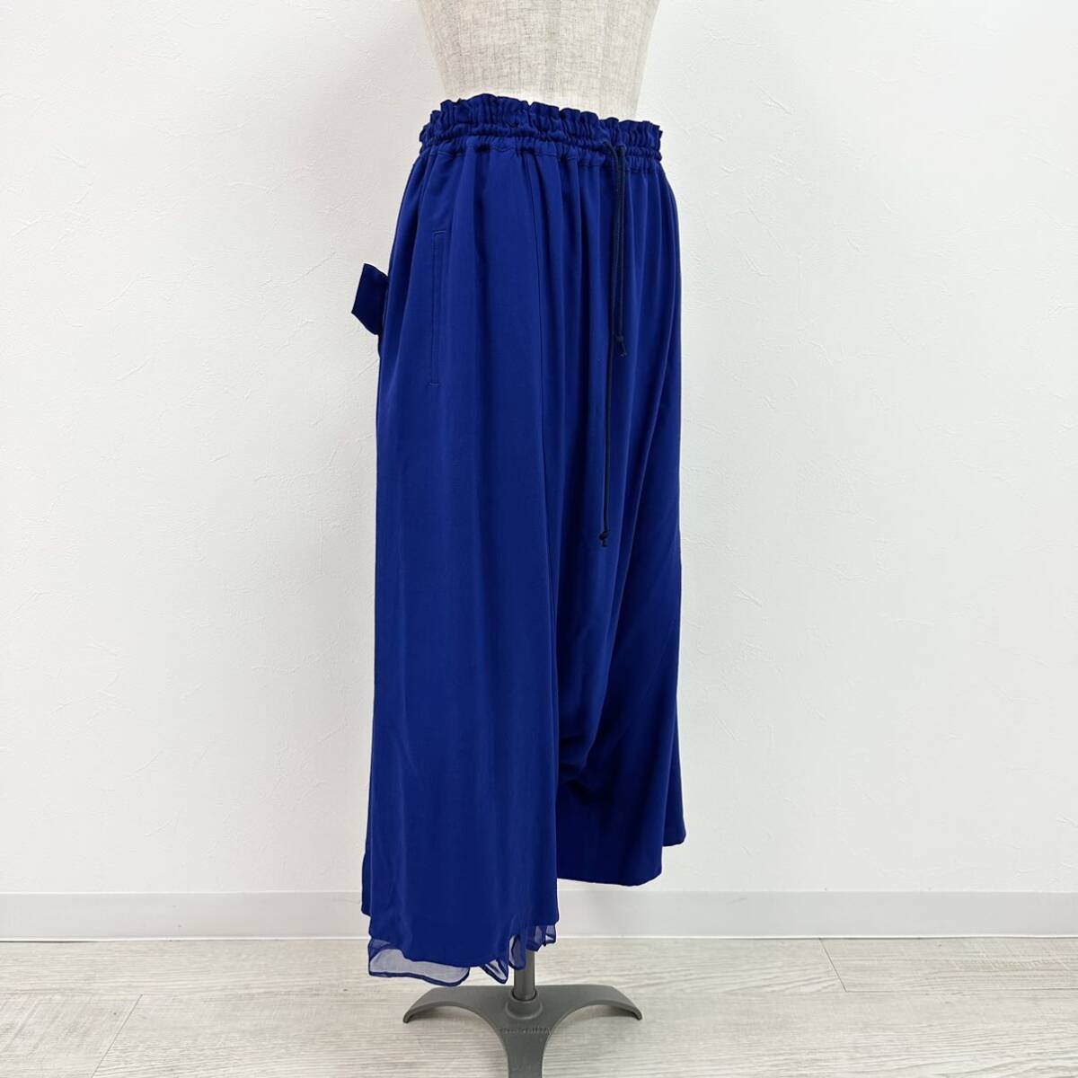 23ss 2023 Y\'s Yohji Yamamoto wise Yohji Yamamoto CUPRA RAYON HARD-TWISTED GABARDINE RIGHT DOUBLE FLARE PANTS деформация брюки size 1