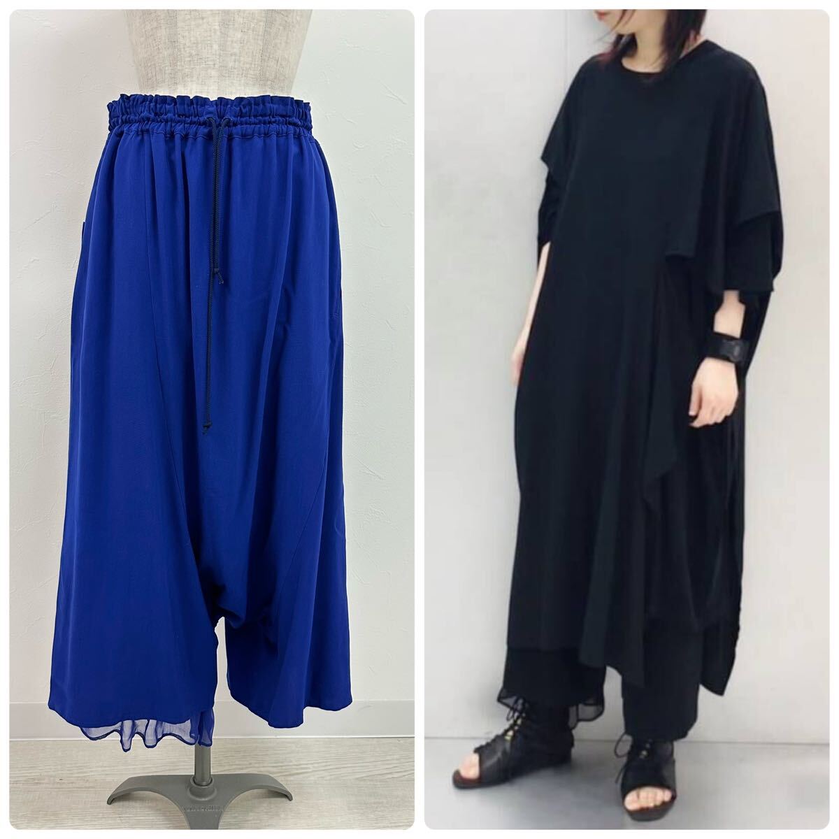 23ss 2023 Y\'s Yohji Yamamoto wise Yohji Yamamoto CUPRA RAYON HARD-TWISTED GABARDINE RIGHT DOUBLE FLARE PANTS деформация брюки size 1