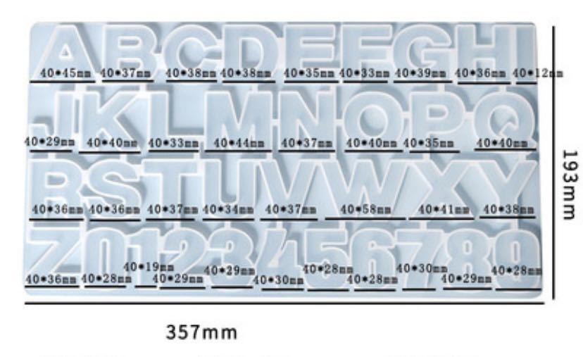 レジン用品 シリコンモールド ローマ字 数字モールド 正面 UVレジン LEDレジン シンプル ハンドメイド アクセサリーの画像3