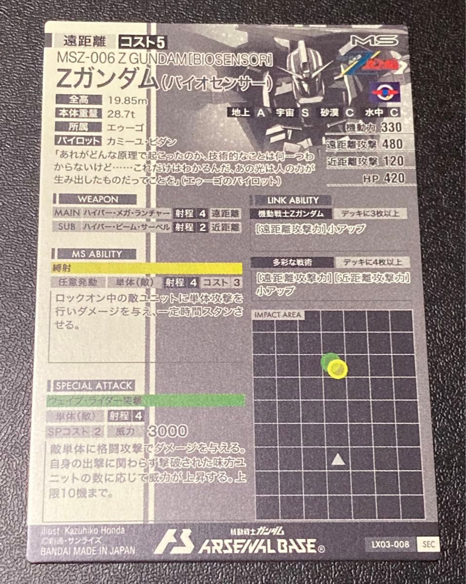 ガンダムアーセナルベース LINXTAGE 3弾 SEC Zガンダム(バイオ ガンダムアーセナルベース LINXTAGE 3弾 SEC Zガンダム(バイオ