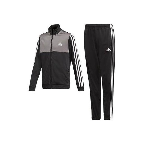 ★adidas★新品130cm 黒×グレー×白のトレーニングウエア/ジャージ上下送料510円_画像1