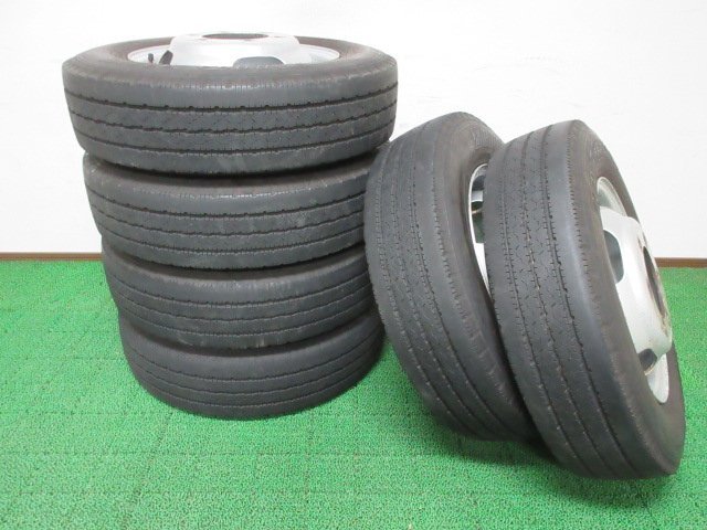 ZK625【送料無料 在庫処分】185/75R15 106/104 超溝高 8~8.5分山 ブリヂストン 夏タイヤ ホイールセット 6本 激安 キャンター ガッツ 等に_画像1