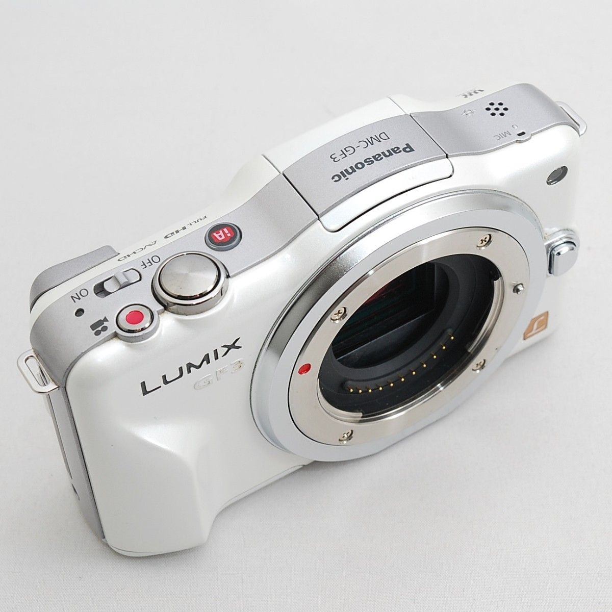 パナソニック Panasonic LUMIX DMC-GF3 マニュアル単焦点レンズセット ホワイト ミラーレス カメラ 中古