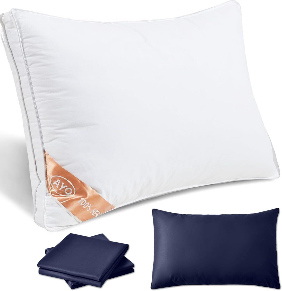  pillow navy color pillow cover 2 sheets attaching ...maklapillow hotel specification width direction correspondence solid structure ventilation good circle wash possibility present 63×43×20cm