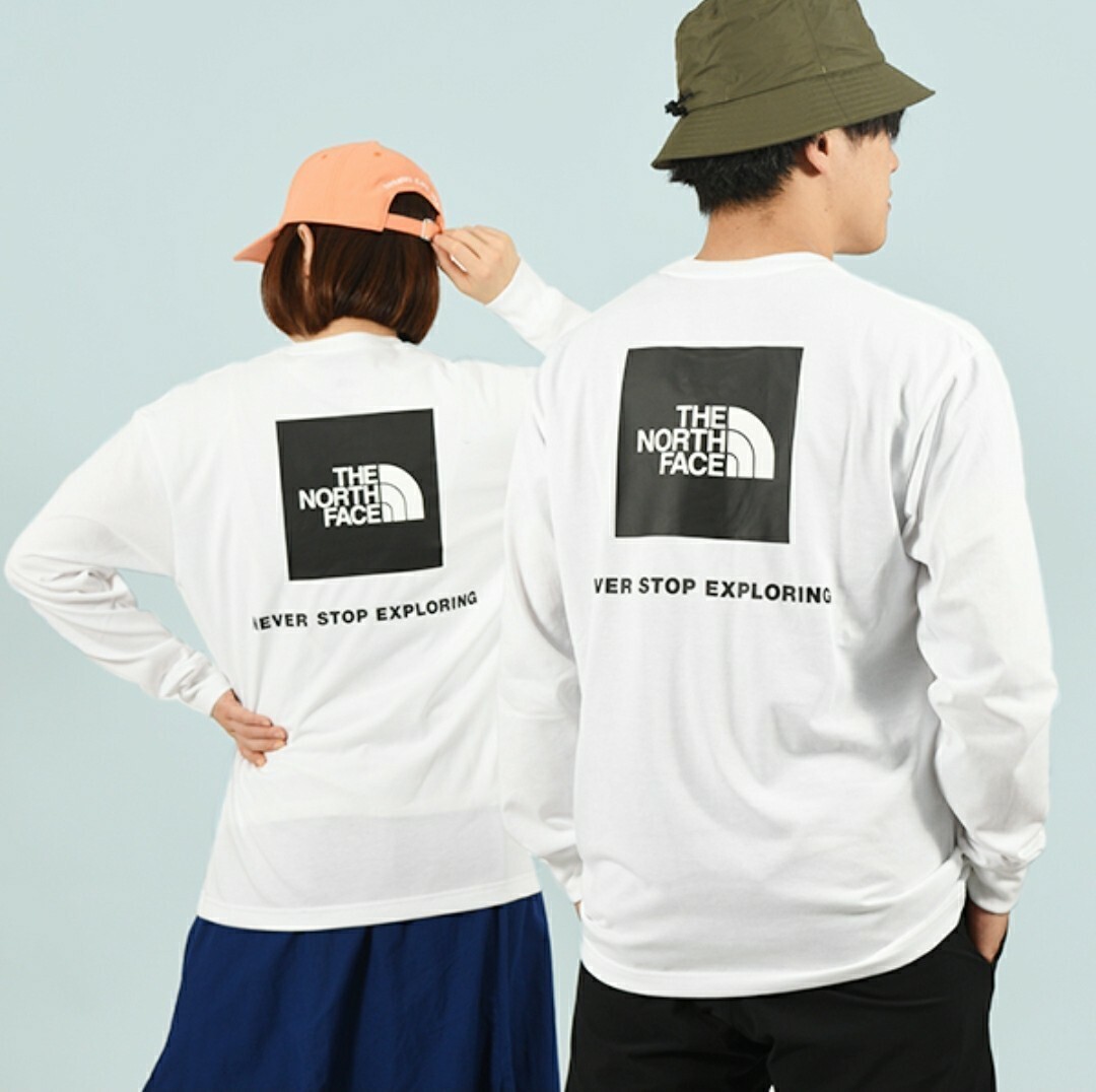 【新品・即決・送料無料】ノースフェイス 長袖 Tシャツ XL 白 バックスクエアロゴ ロンＴ トップス THE NORTH FACE_画像7