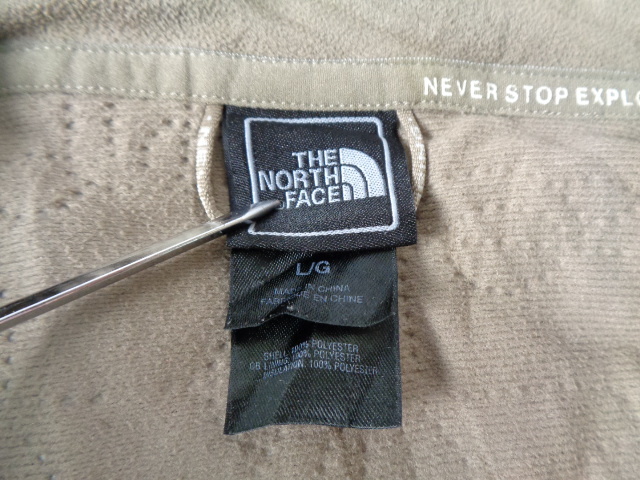 n78◆THE NORTH FACE パディッド ジャケット◆ザ・ノースフェイス レディース サイズL カーキー色 ジップインジップシステム 6C_画像5