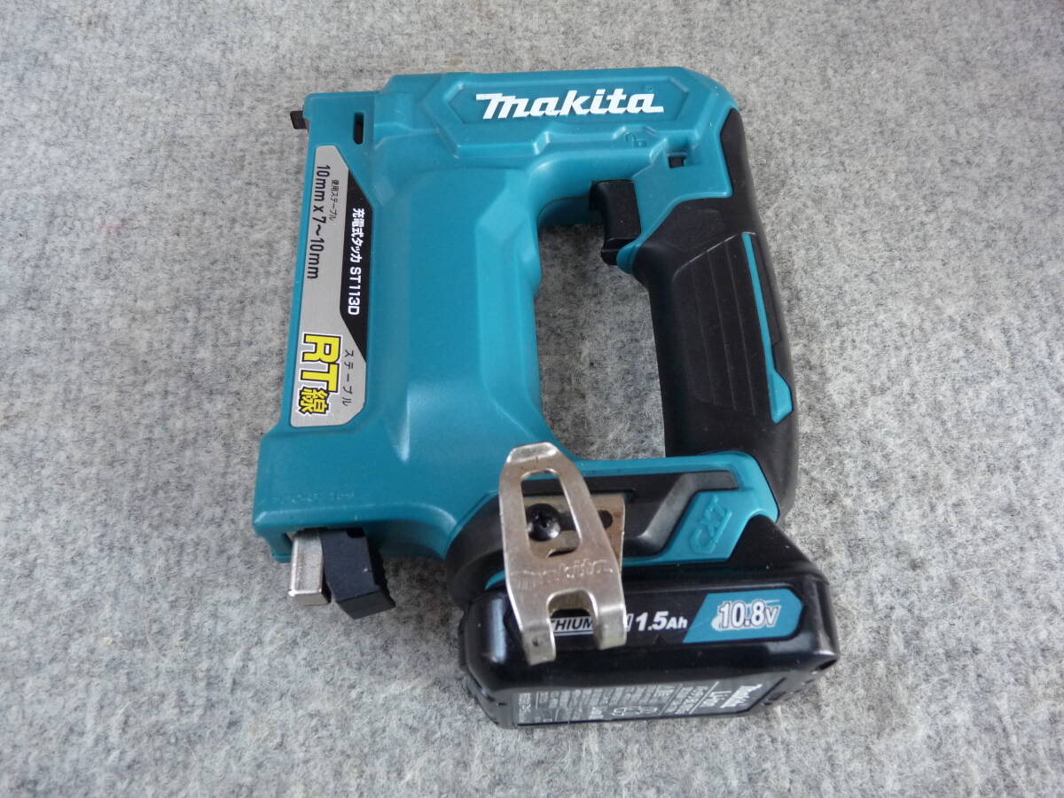 マキタmakita 中古品 10,3V 10mm 充電式タッカ ST113D 本体＋バッテリー1個付き税込即決 10000円 動作確認済_画像1