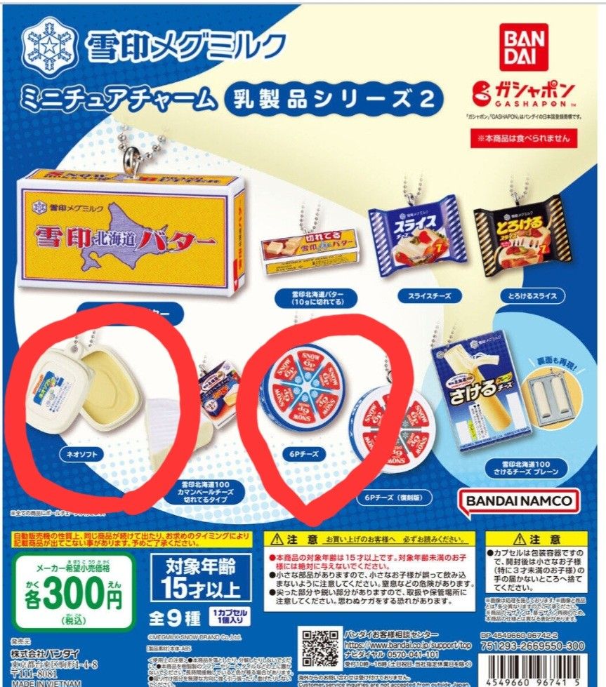 雪印メグミルク　ミニチュアチャーム　乳製品シリーズ2