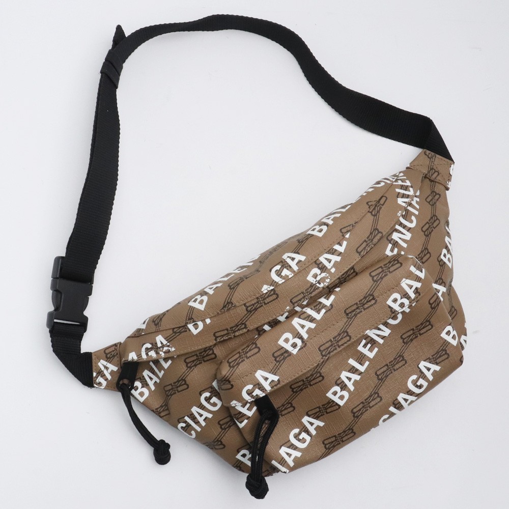 【セール】バレンシアガ☆BB MONOGRAM ベルトパック☆713042 BALENCIAGA SIGNATURE BELTPACK ブラウン 713042 バレンシアガ