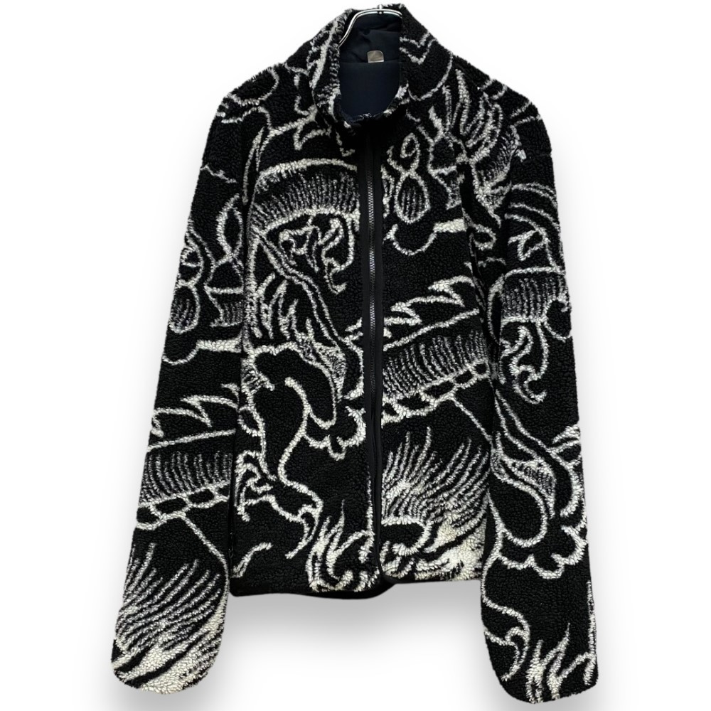 STUSSY 22AW Dragon Sherpa Jacket Lサイズ ブラック ステューシー ドラゴン シェルパジャケット ボア フリースジャケット_画像1