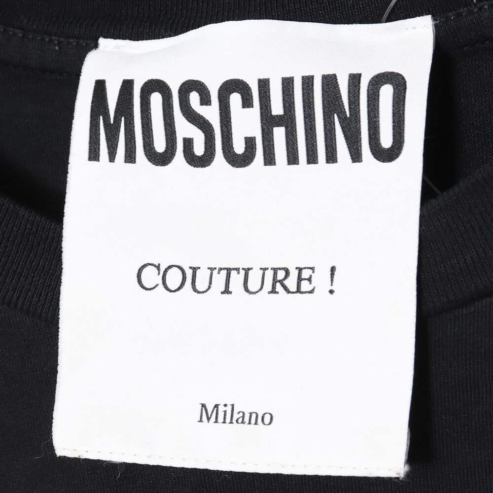 MOSCHINO ロゴプリントTシャツ サイズ40 ブラック 211ZPA07052040 モスキーノ logo tee 半袖カットソー_画像4