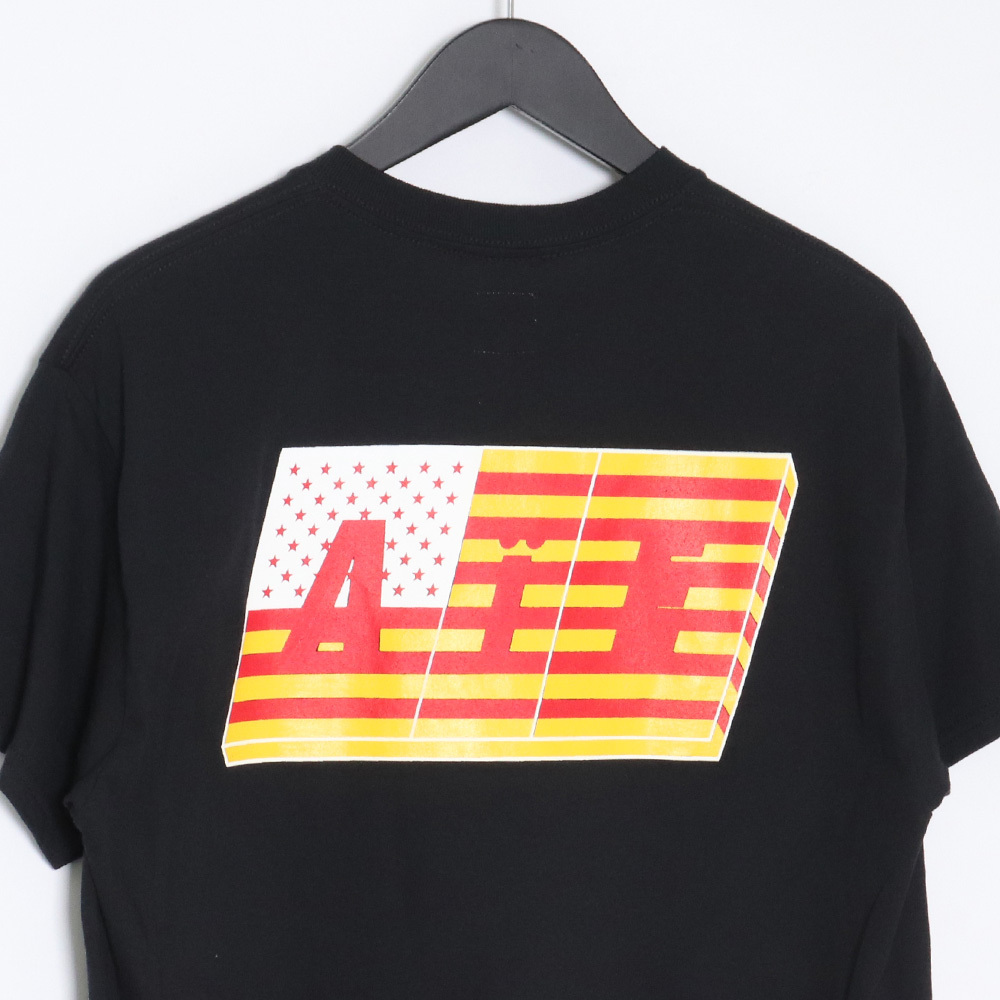 未使用 AIE アメリカンTシャツ Mサイズ ブラック エーアイイー 半袖カットソー プリント_画像4