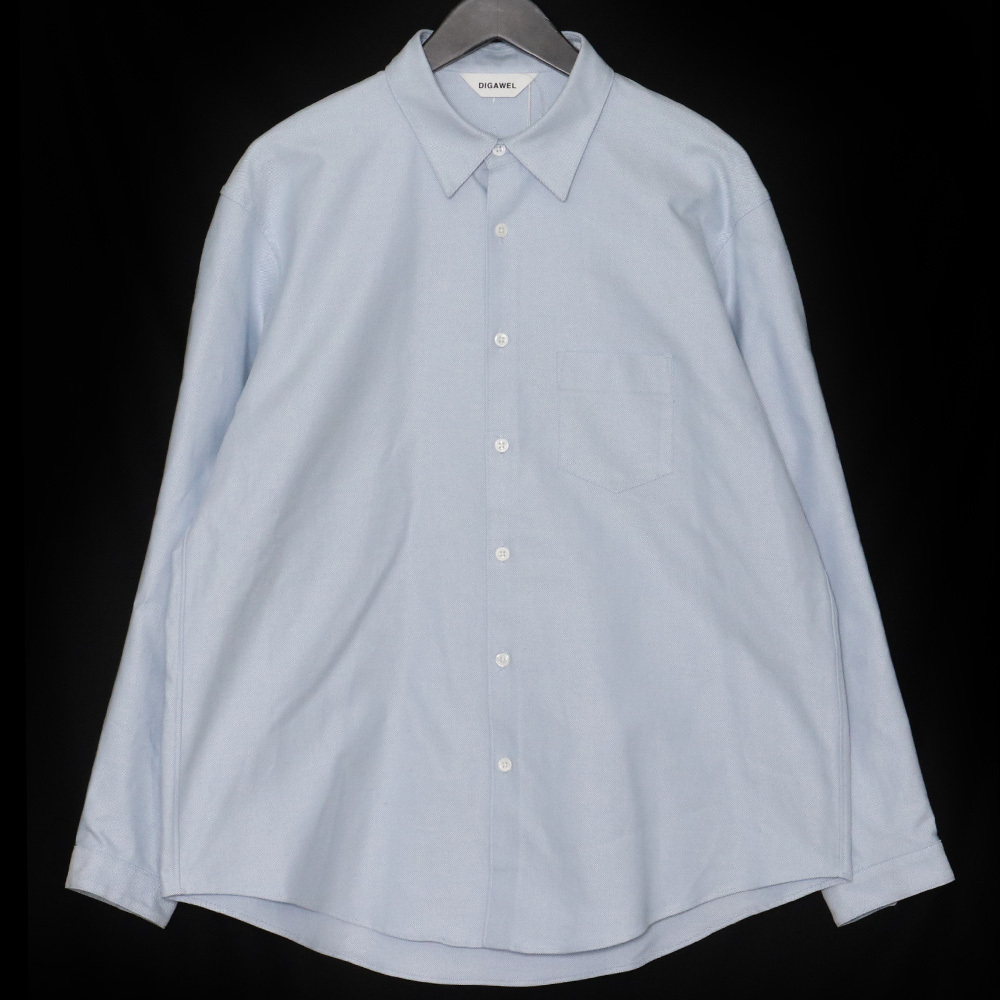 未使用 DIGAWEL Shirt (generic) HEAVY-OX SAX サイズ1 DWVA027 ディガウェル ヘビーオックス 長袖シャツ ブルー_画像1