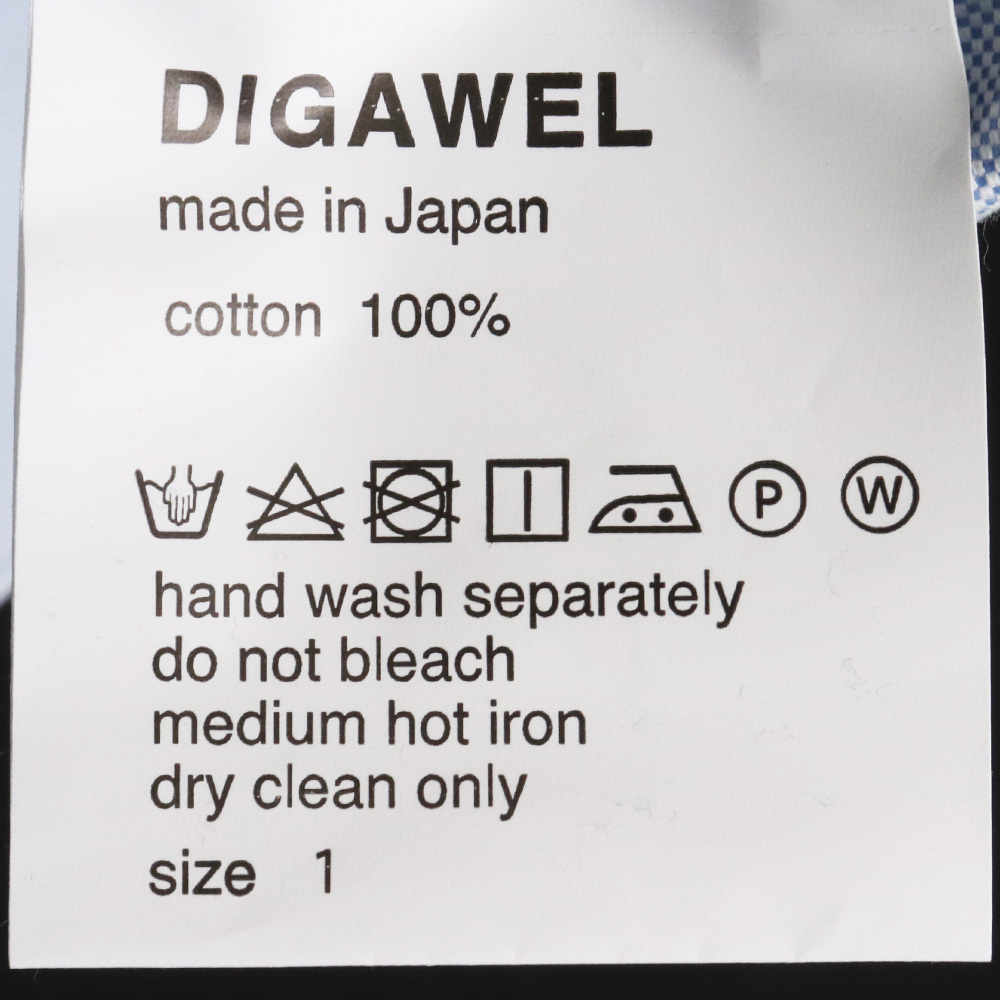 未使用 DIGAWEL Shirt (generic) HEAVY-OX SAX サイズ1 DWVA027 ディガウェル ヘビーオックス 長袖シャツ ブルーの画像5