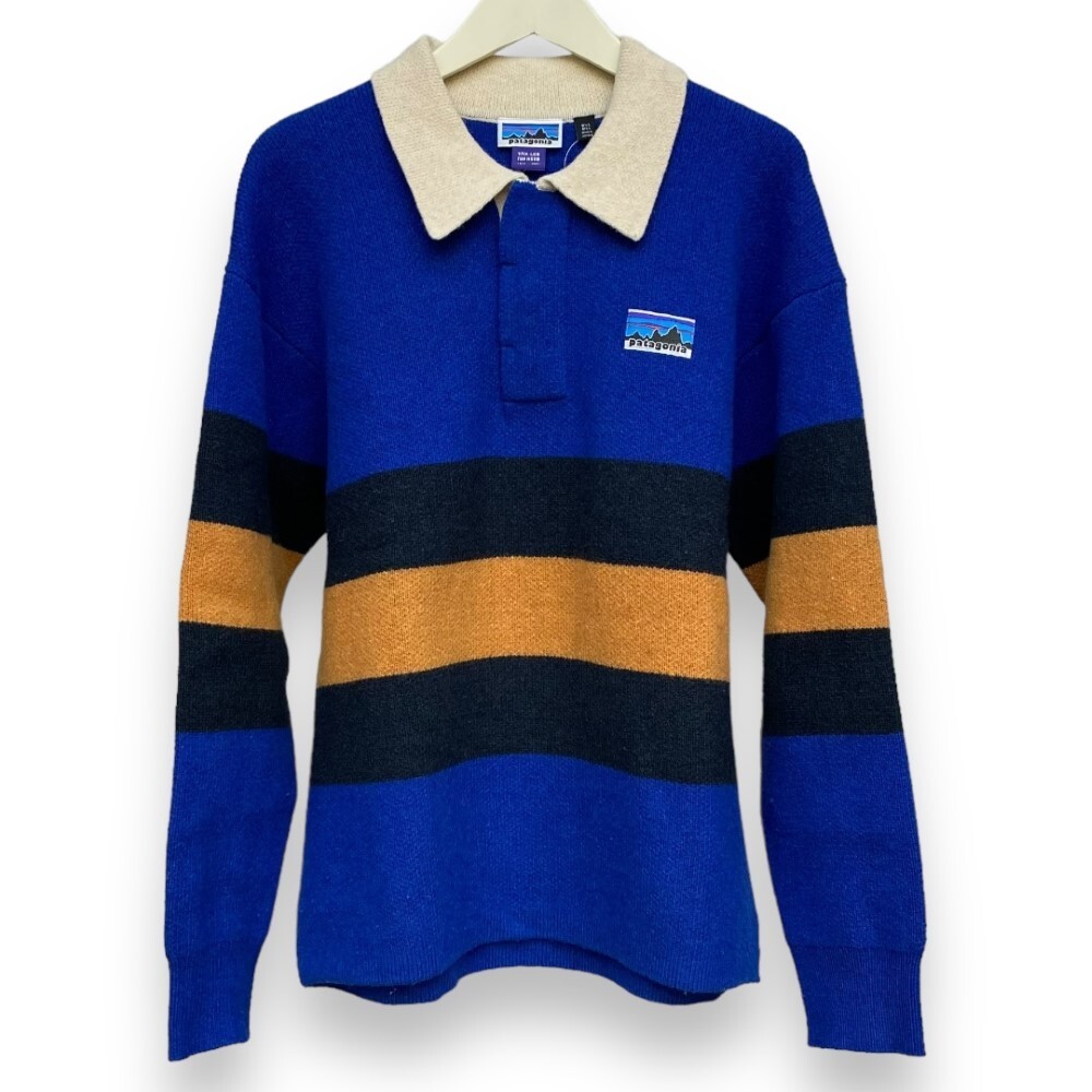 PATAGONIA 23AW Recycled Wool-Blend Rugby Sweater リサイクル・ウールブレンド・ラグビー・セーター L ブルー 50900FA23 パタゴニア_画像1