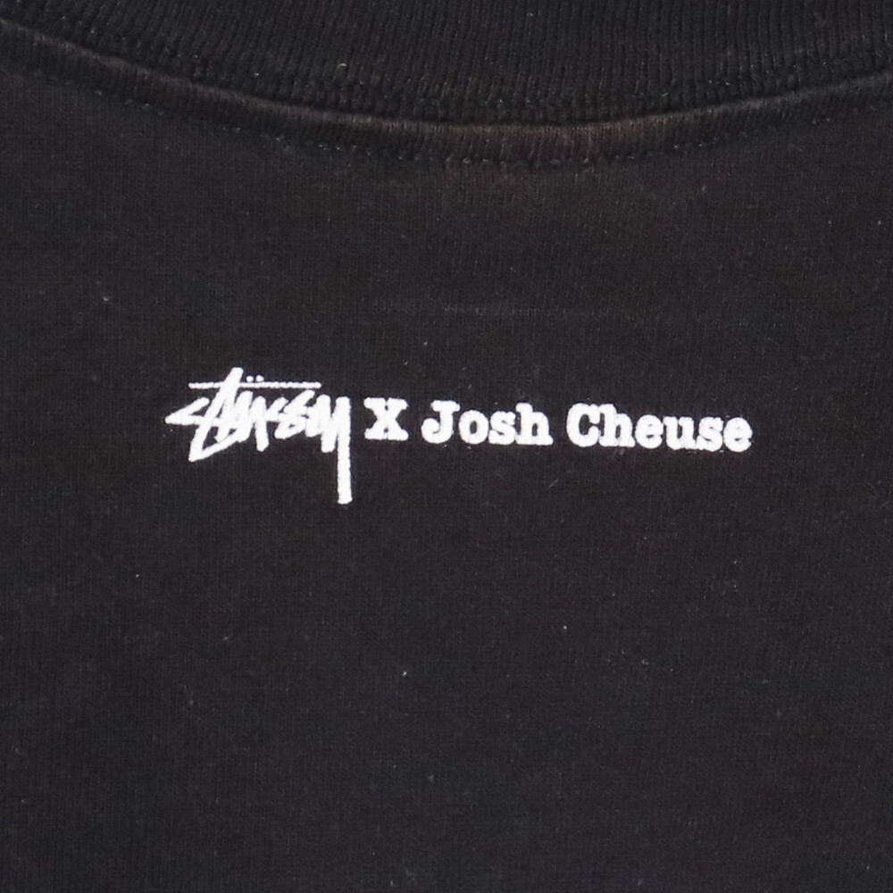 STUSSY × JOSH CHEUSE プリントTEE Lサイズ ブラック ステューシー ジョシュチューズ コラボ 半袖Tシャツ_画像4
