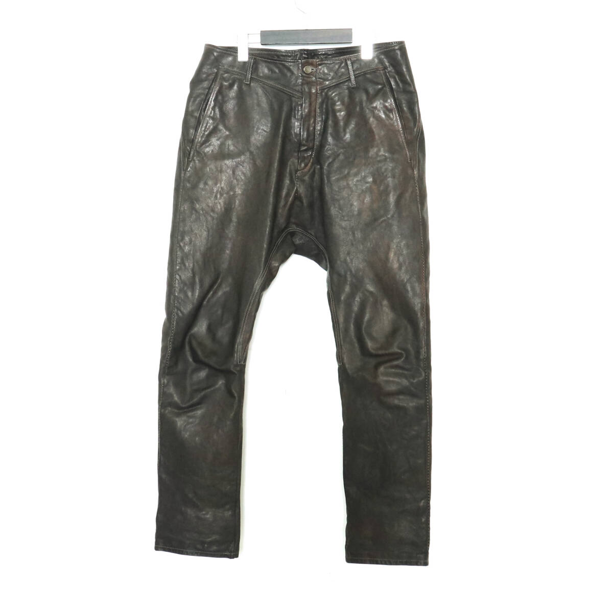 INCARNATION Buffalo Leather Pants Half Lined MP-1 Without Pockets レザーパンツ ダークグレー Sサイズ インカネーション バッファロー_画像1