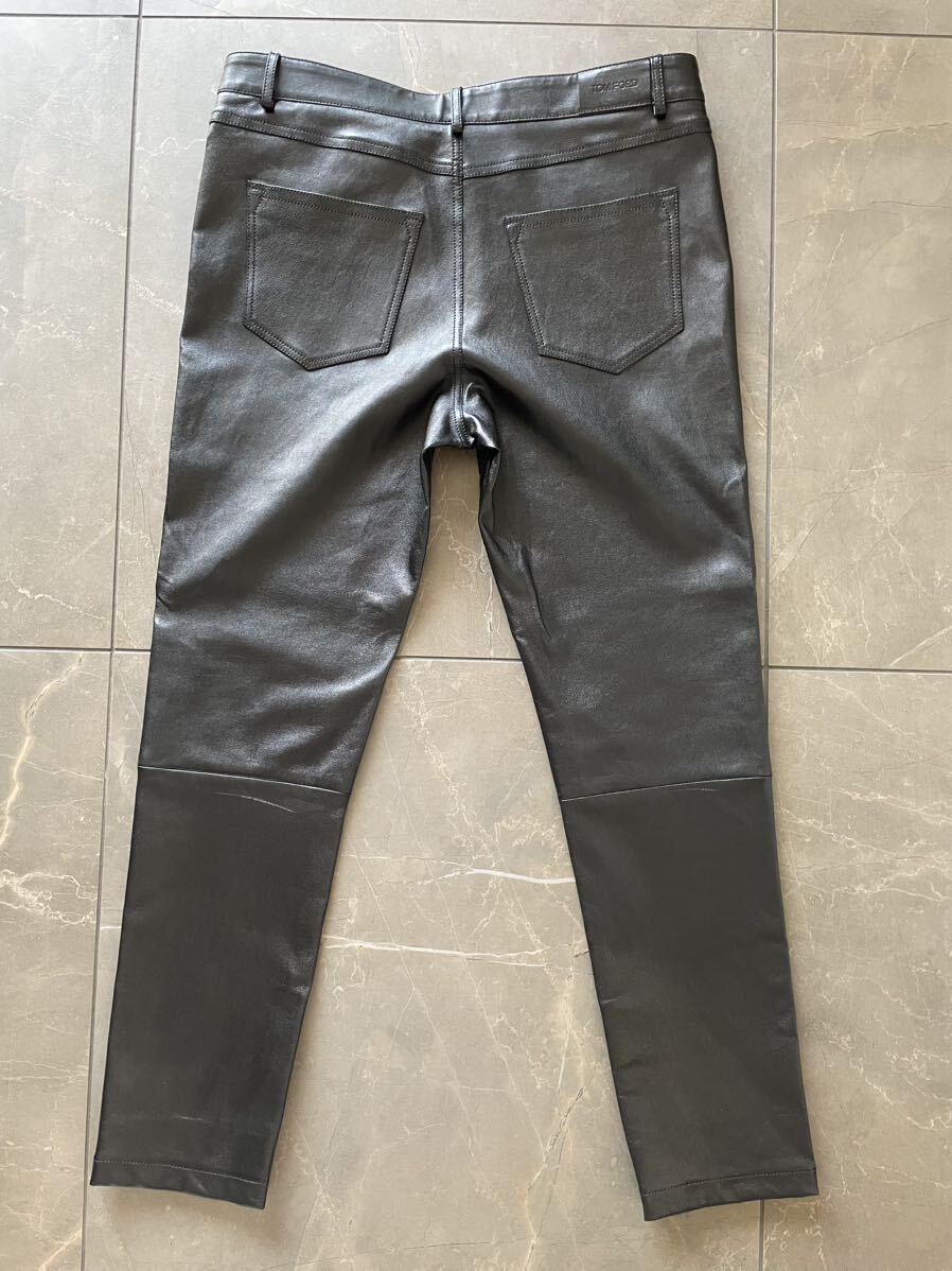 [ last sale ]TOM FORD( Tom Ford ) ram leather tapered pants Zip black leather pants 46