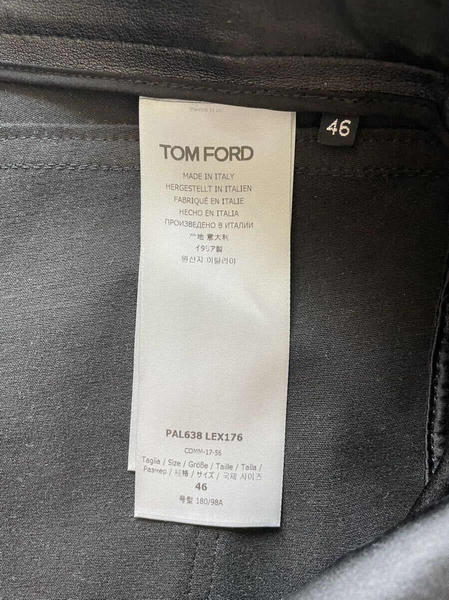TOM FORD( Tom Ford ) ram leather tapered pants Zip black leather pants 46