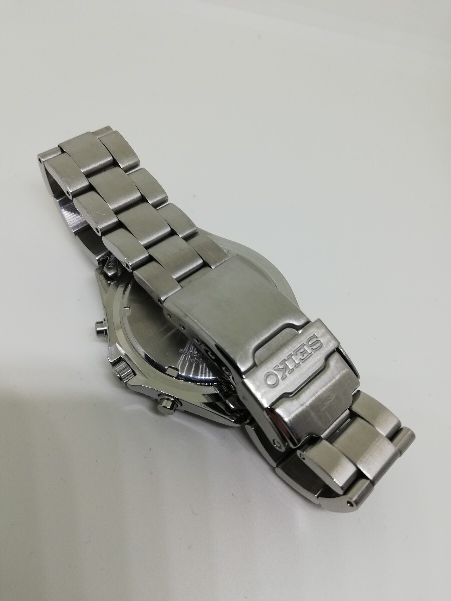 【稼働品】SEIKO セイコー 7T92-0CF0 メンズクォーツクロノグラフ腕時計NV_画像5