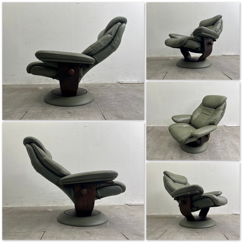 T4578* beautiful goods * Karimoku *chita-no* reclining sofa * original leather *1 seater .