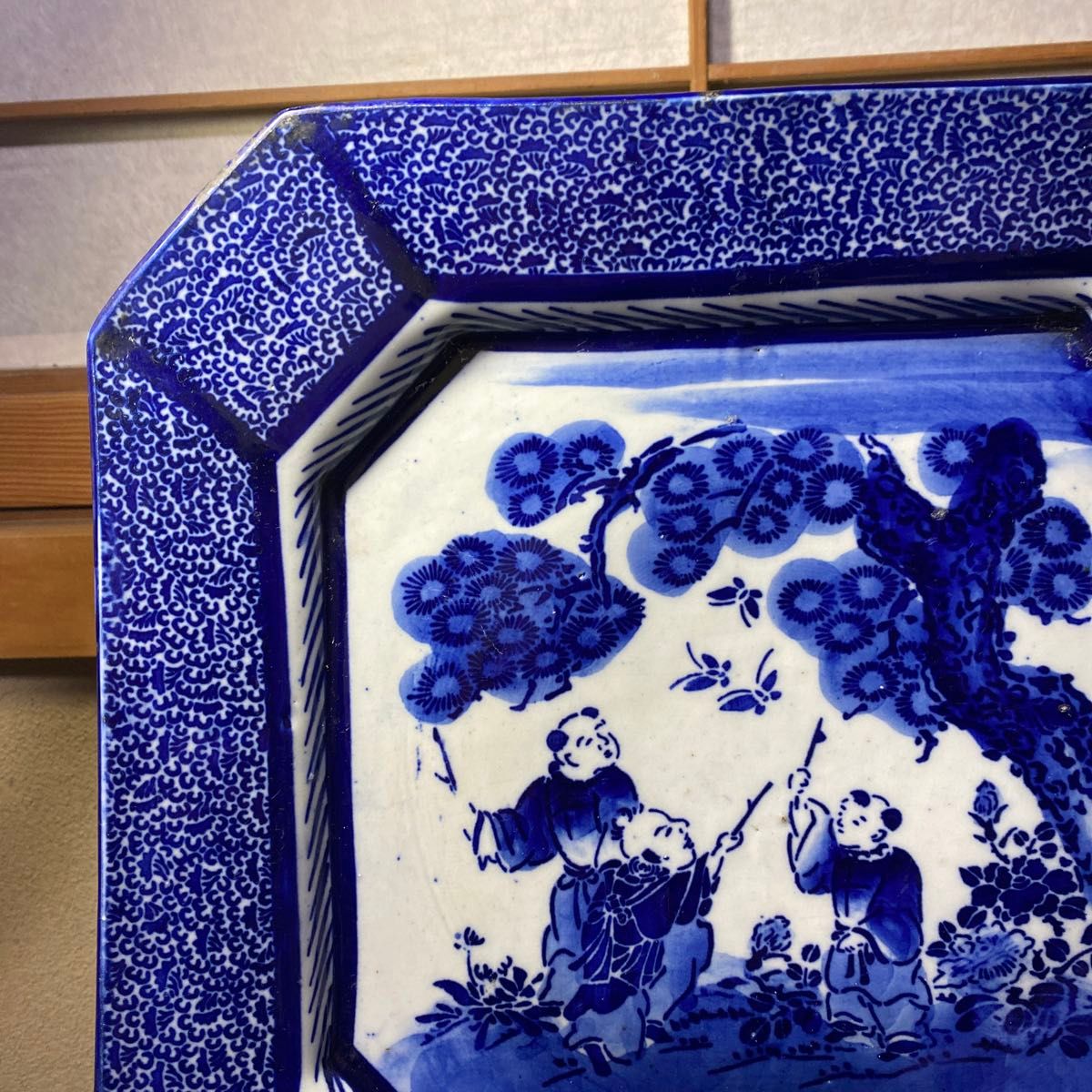 骨董 古伊万里 染付 角皿 伊万里 印判 時代物 飾皿|Yahoo 骨董 古伊万里 染付 角皿 伊万里 印判 時代物 飾皿|Yahoo