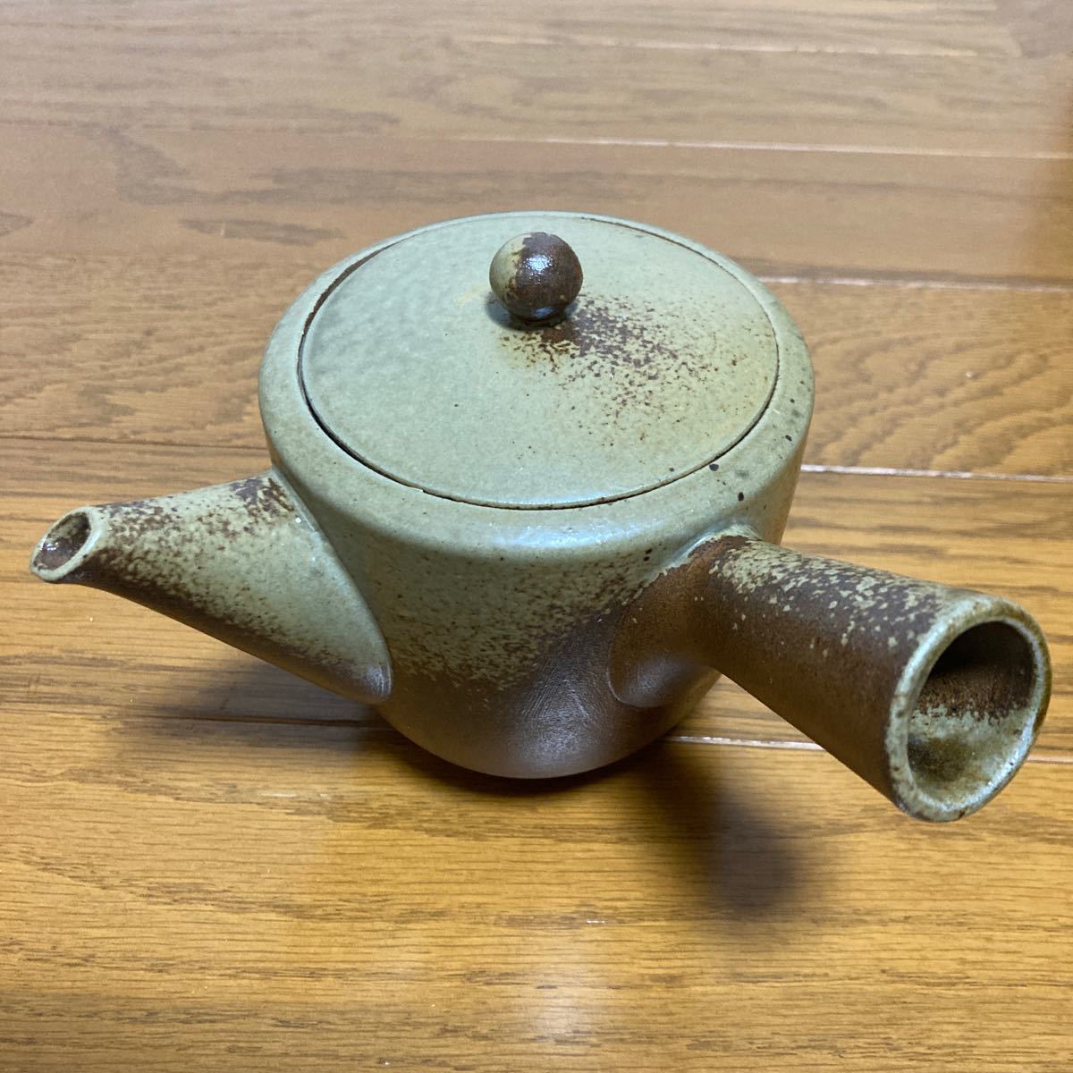 未使用品 備前焼 茶器揃 急須 湯呑 5客 在銘 刻印 共箱 陶器 時代物 古美術 茶道具 煎茶道具 _画像2