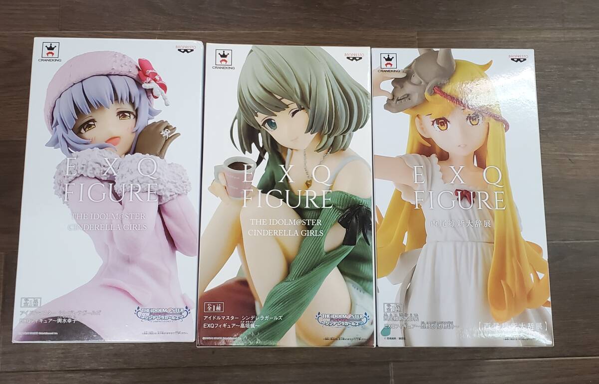 ER0326-215□未開封 アイドルマスター シンデレラガールズ 西尾維新大辞展 EXQ フィギュア 3点 まとめ 忍野忍 高垣楓 輿水幸子 現状品 _画像1