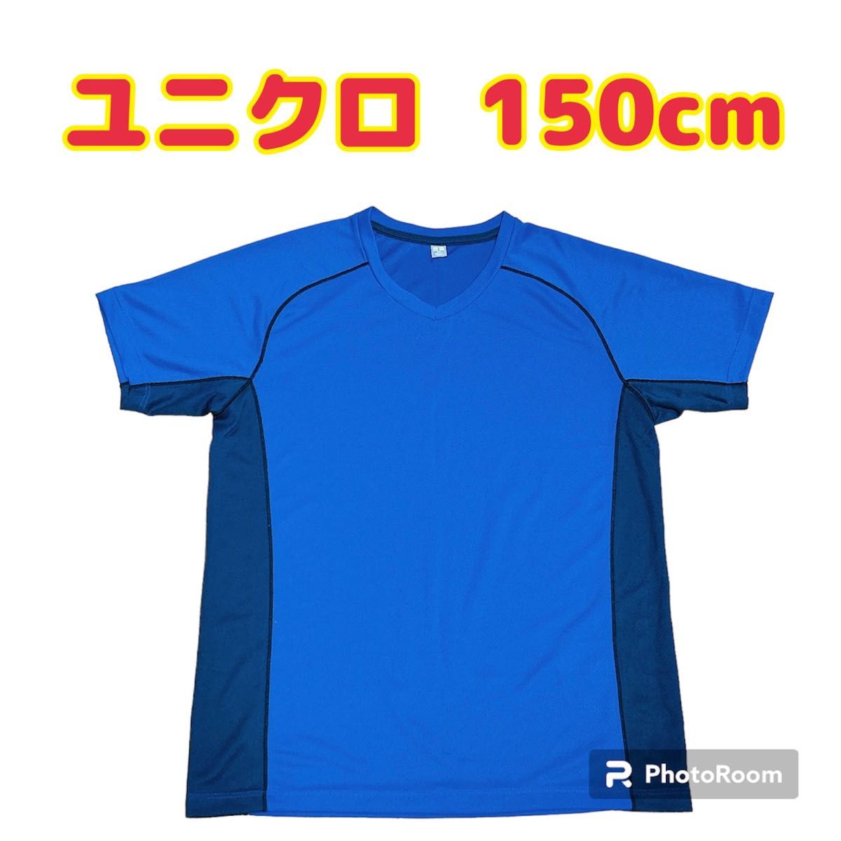 ユニクロ UNIQLO 150cm 半袖 Tシャツ スポーツ 男の子 小学生 青 ブルー パジャマ サッカー