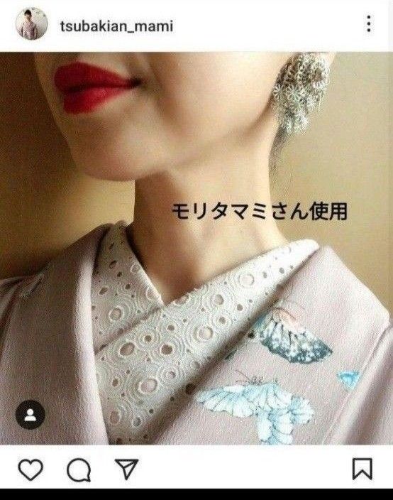 新品未使用 渦巻き繋ぎ刺繍レース 半襟 ブラック キモノモダン tsubakian ツバキアン 刺繍半襟 半衿