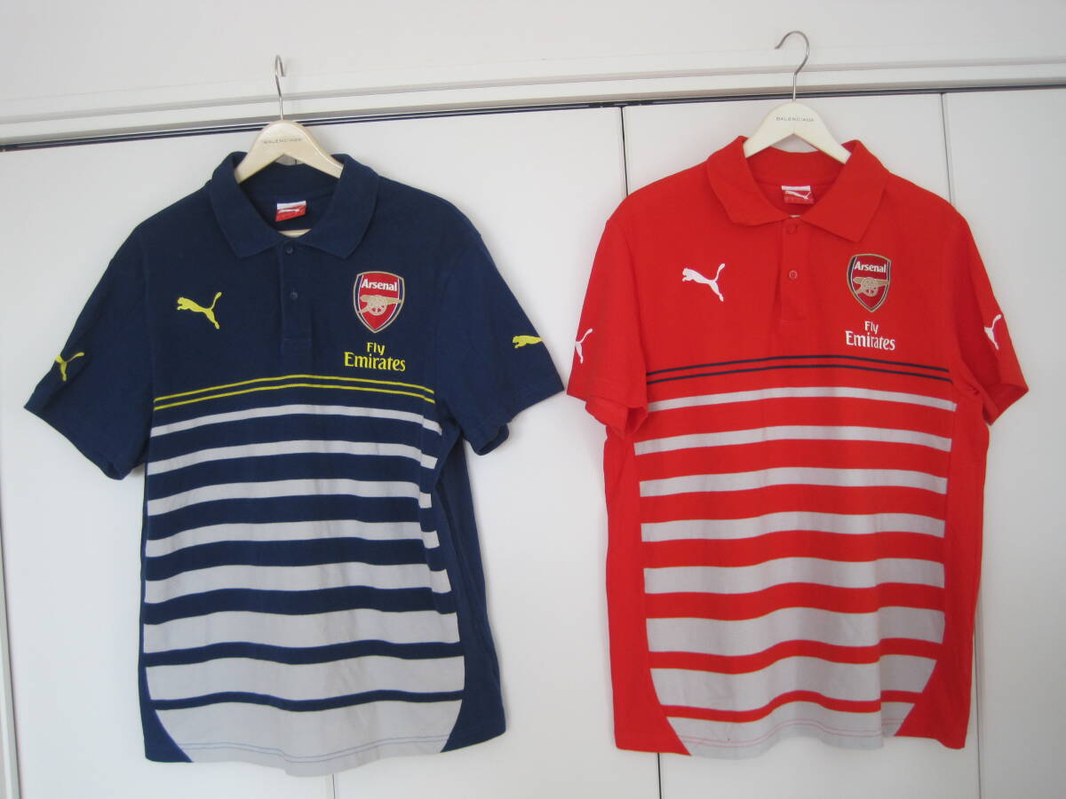 ２枚セット　PUMA プーマ Arsenal アーセナル　ポロシャツ 　Lサイズ　　トルコ製_画像1