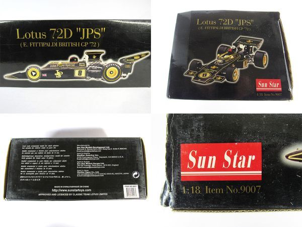 ロータス ７２Ｄ ＪＰＳ Sun Star Lotus 72D 1/18の画像2