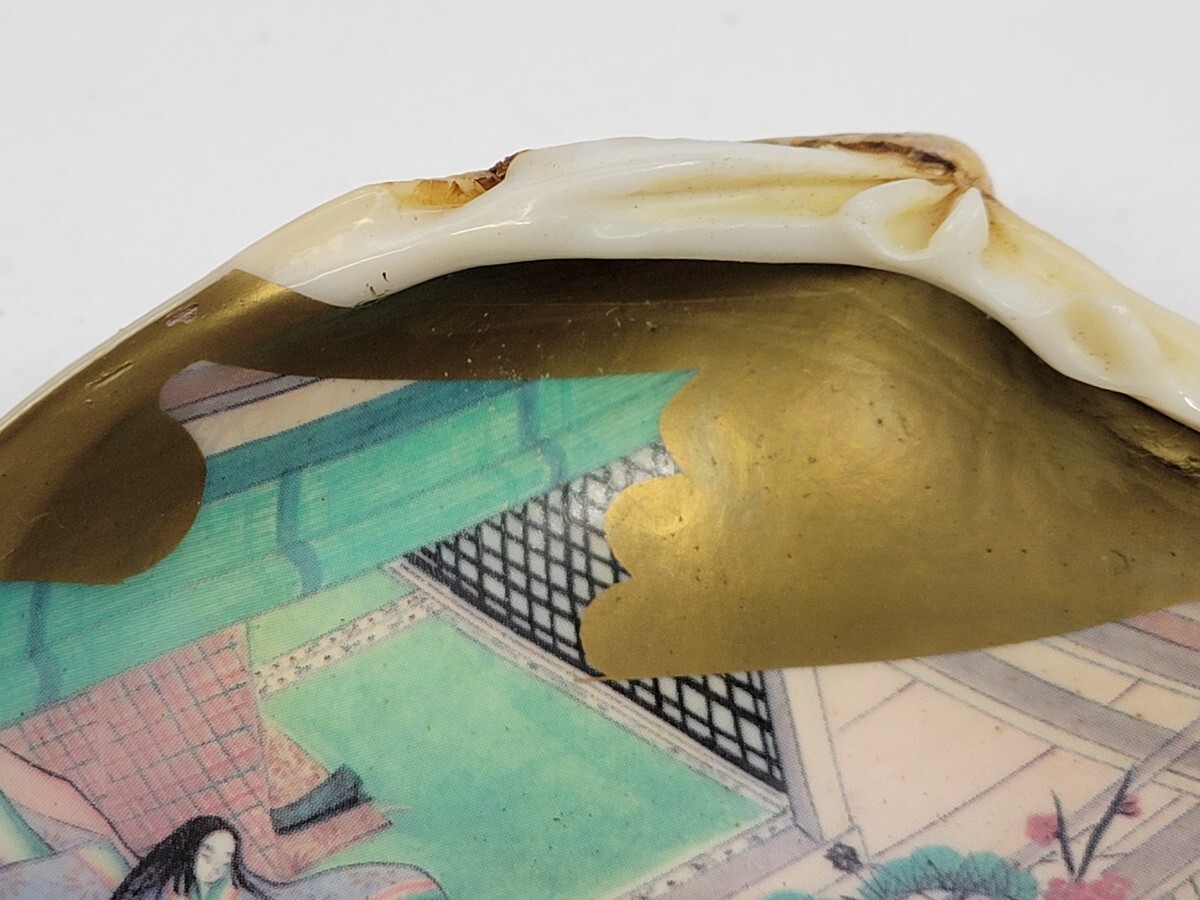 王朝文筆 貝あわせ 源氏絵 蛤 はまぐり 貝合わせ 源氏物語 金彩 コレクション 飾り 箱付きの画像8