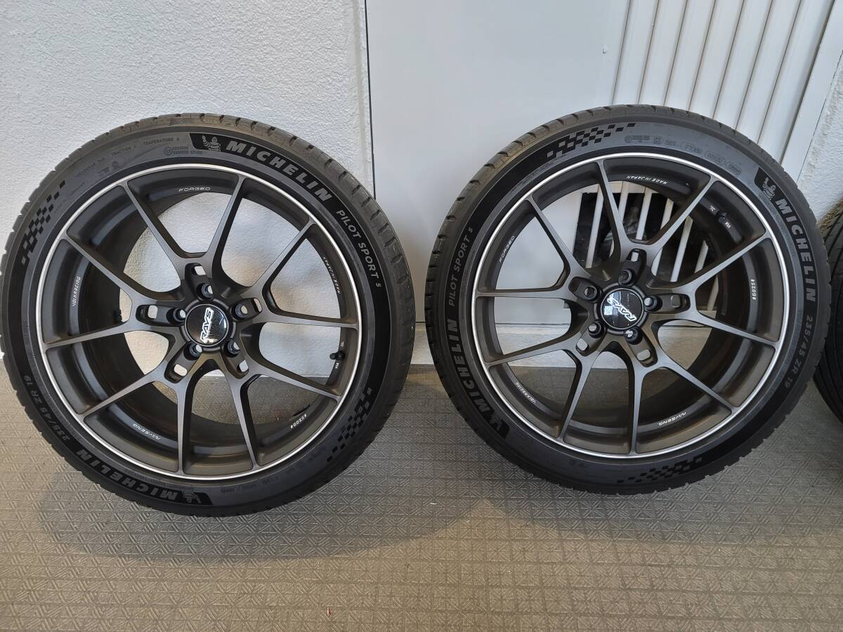 タイヤホイールセット4本 レイズ RAYS G025 ミシュラン パイロットスポーツ5 235/45R19 8.5J INSET45 5穴 112 BMW X2 M35i 送料無料_画像2