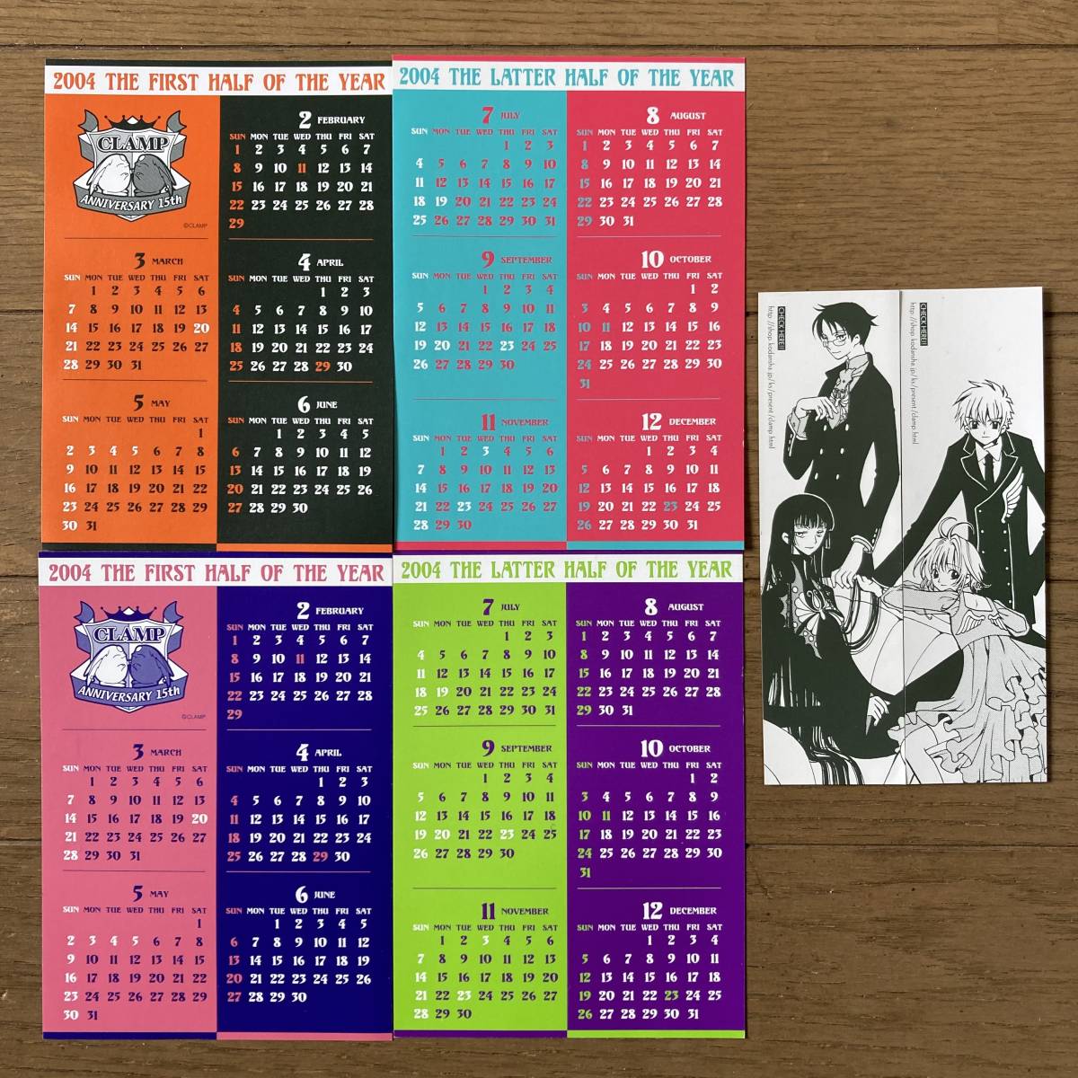 【美品】ツバサ xxxHOLiC ポストカード4枚 しおり2枚 ツバサクロニクル ホリック カレンダー CLAMP 送料185円の画像2