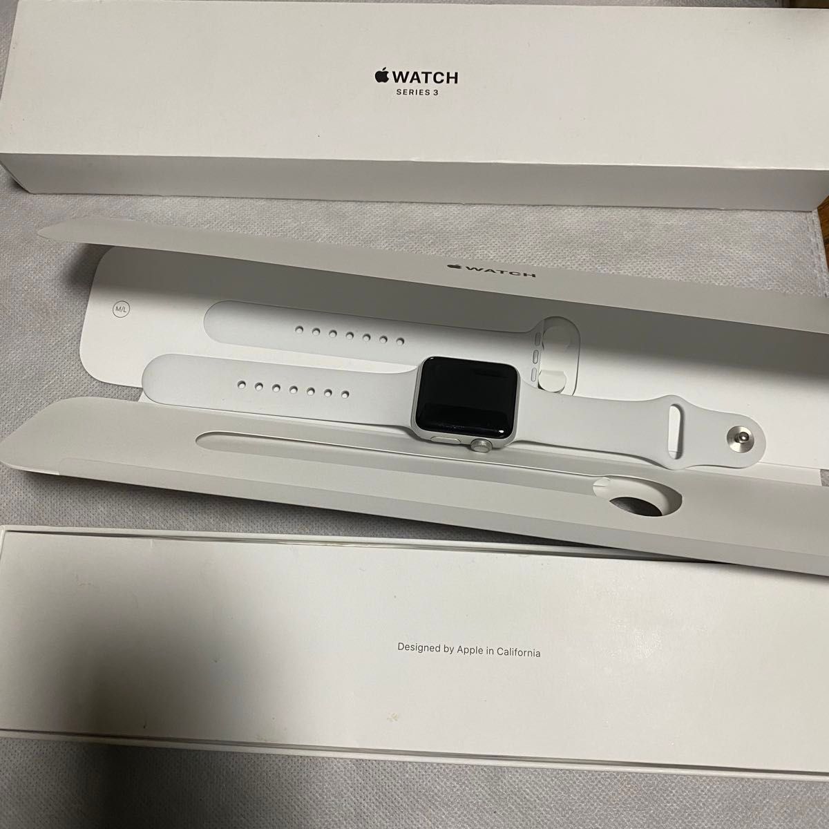 Apple Watch Series3 38mm GPSモデル シルバー アルミニウム ホワイト スポーツバンド MTEY2J/A