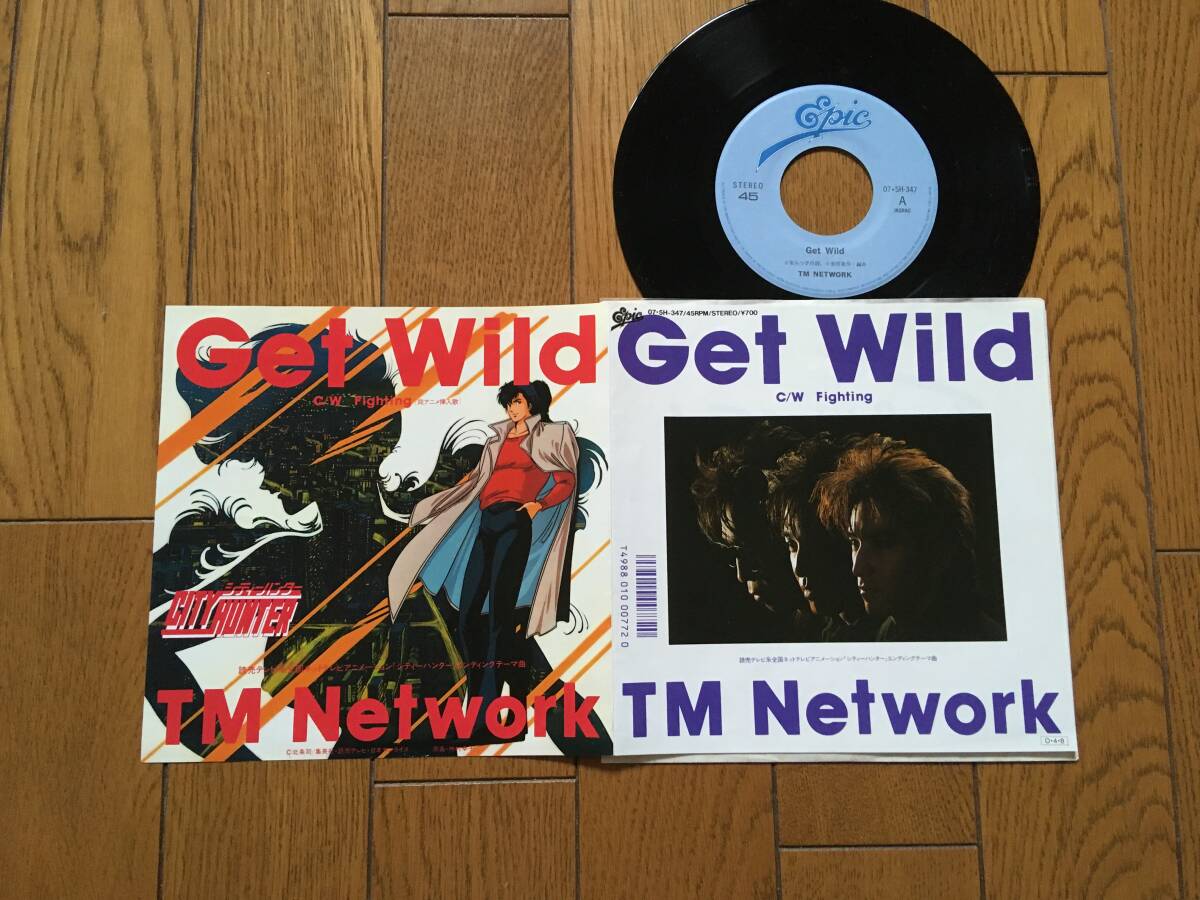 EP TM Network／Get Wild　小室哲哉 TMネットワーク アニメ シティーハンター CITY HUNTER 1987年 ※7inch シングル 7インチ 昭和レトロ._画像1