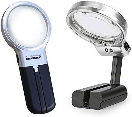 [ remainder a little ] light weight desk-top type mobile magnification 3 times LED light attaching easily viewable stand magnifier insect glasses reading magnifying glass inspection in stock magnifier 
