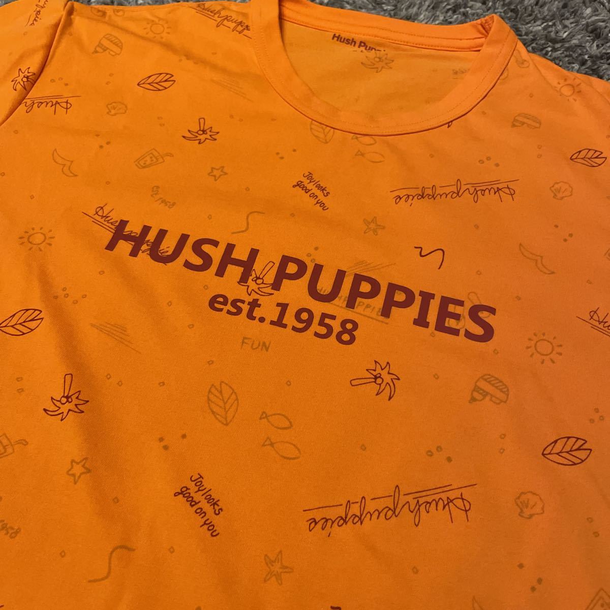 【未使用】Lサイズ Hush Puppies半袖Tシャツ ハッシュパピー 夏服 オレンジカラーの画像2