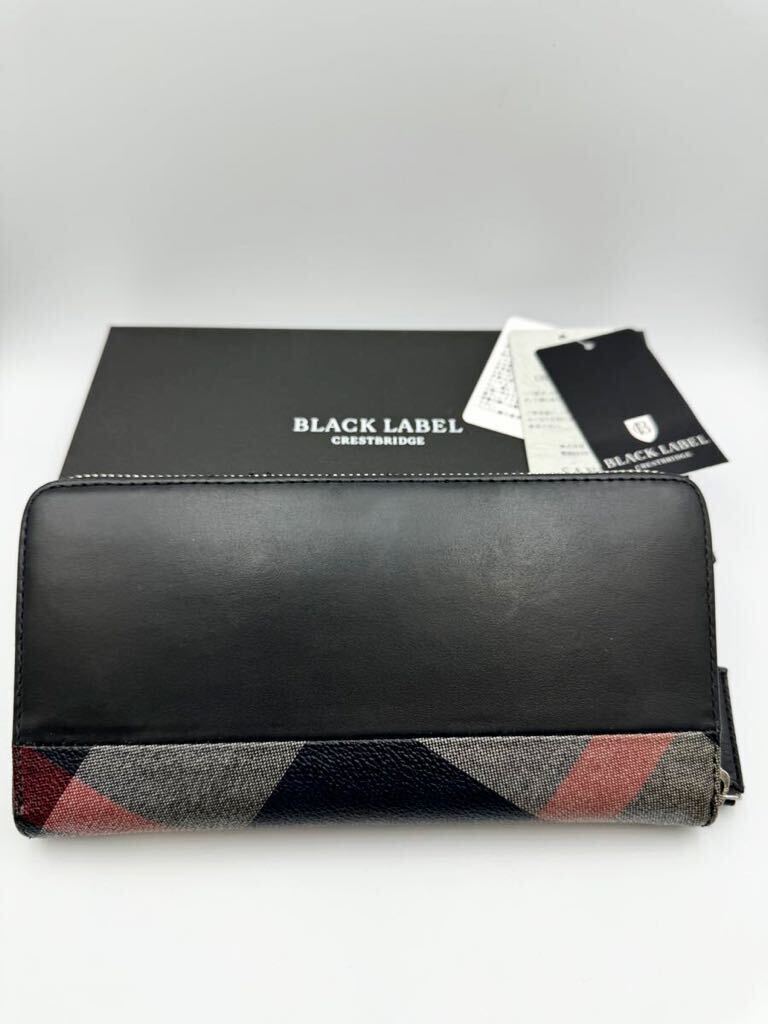 極美品　ブラックレーベル　クレストブリッジ　長財布　ブラック　チェック　PVC メンズ　二つ折り財布　カードケース　コインケース_画像3