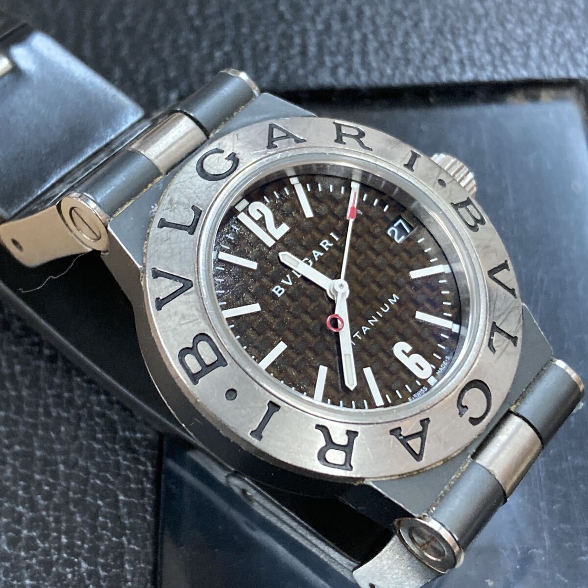 ★BVLGARI ブルガリ TI32TA 腕時計 クォーツ ディアゴノ チタニウム の画像3
