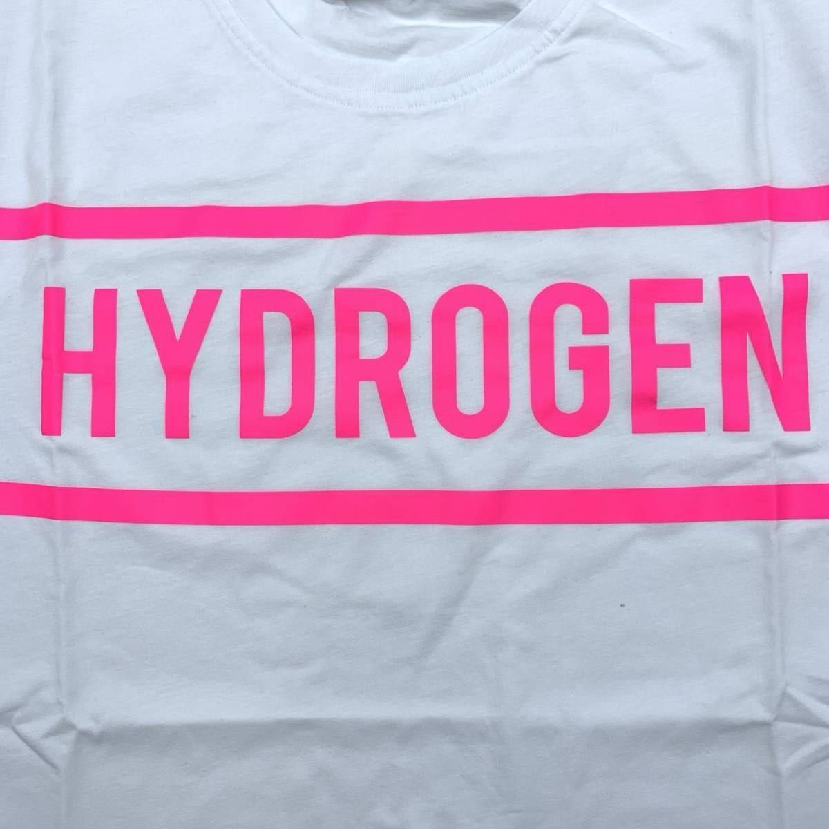 HYDROGEN ハイドロゲン 星柄＆ネオンカラー 半袖 Tシャツ ホワイト ネオンピンク XXL 新品 未使用