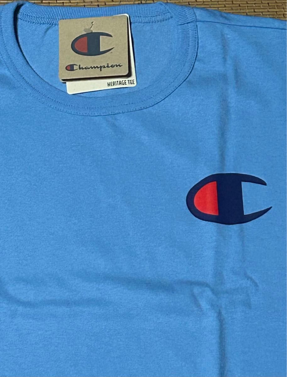 「値下げ」 champion チャンピオン ヘリテージ Tシャツ XL ブルー 新品　未使用