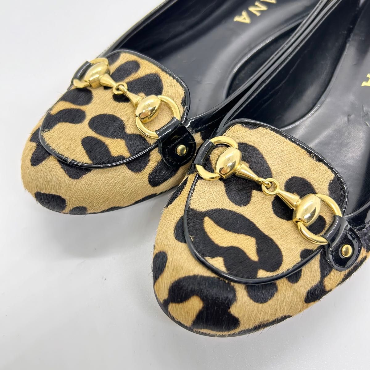 【美品】DIANA ダイアナ ハラコ レオパード フラットシューズ 24.5 DIANA フラットシューズ ハラコ ヒョウ柄 24 5cm|Yahoo!フリマ