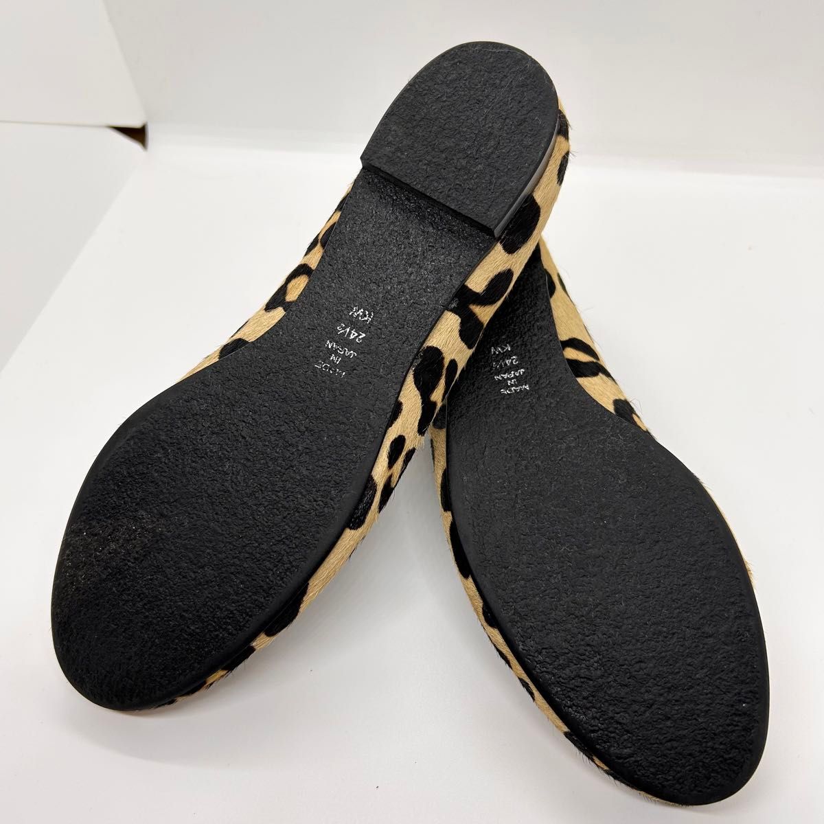 【美品】DIANA ダイアナ ハラコ レオパード フラットシューズ 24.5 DIANA フラットシューズ ハラコ ヒョウ柄 24 5cm|Yahoo!フリマ