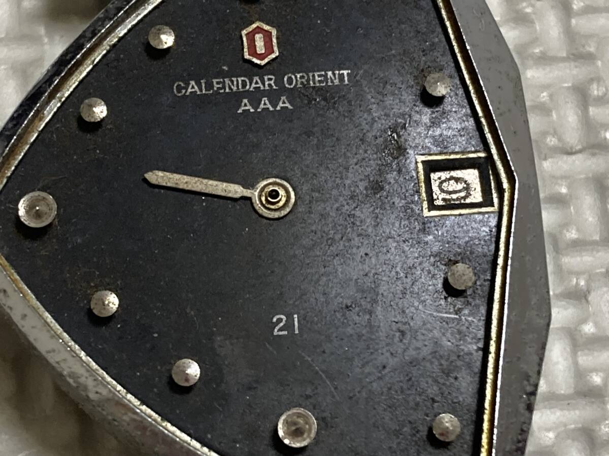 ORIENT オリエント　カレンダーオリエントAAA　三角時計　21石 当時物 尾錠付_画像4